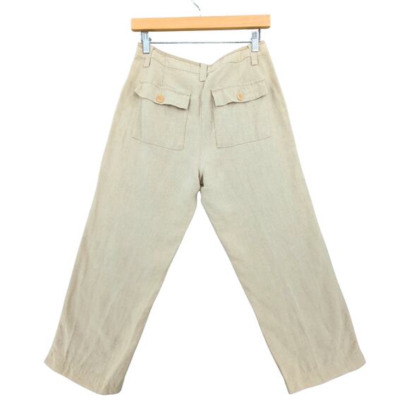 Eddie Bauer Pants Womens 4 Pure Linen High Rise Wide Leg Lagenlook Minimalist - Picture 2 of 10